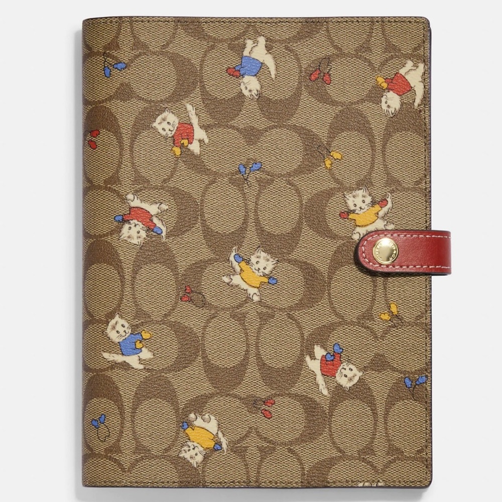 Notebook In Signature Canvas With Cat Mittens Print